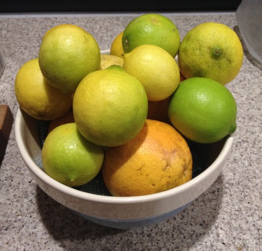 limes and grapefruit