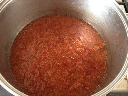 combine cooked sliced limes, sugar and liquid from halved limes