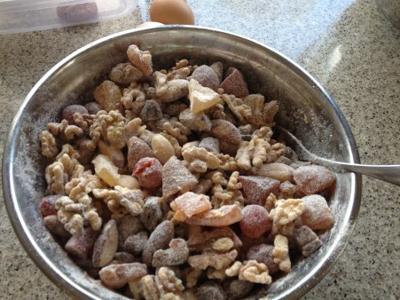 stir in flour and sugar