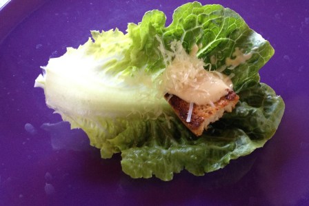 Caesar salad in minature