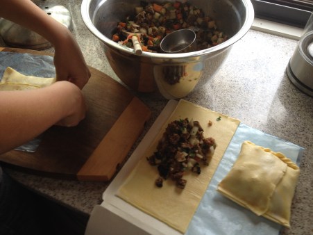 fold pastry over filling