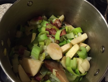 add vegetables to pan