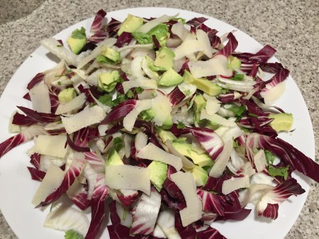 layer ingredients on a large plate