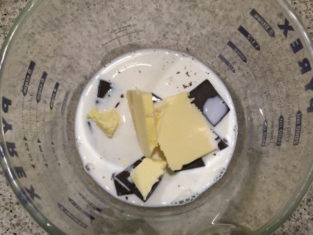 heat butter, chocolate and milk