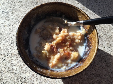 porridge with brown sugar and milk