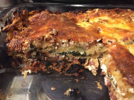 red bean and spinach lasagne