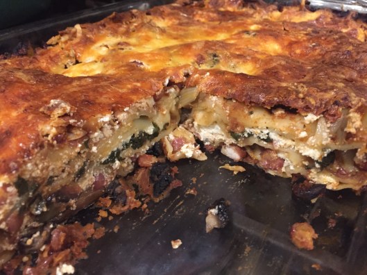 Red bean and mushroom lasagne