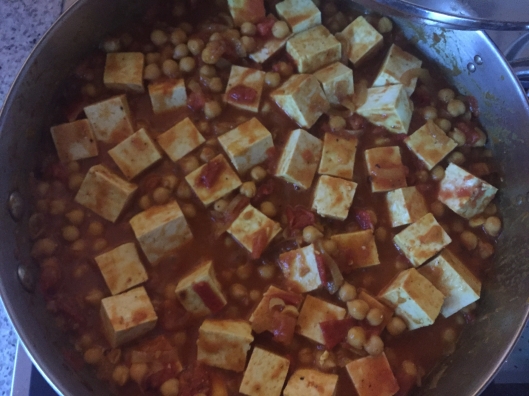 curried chickpeas and tofu
