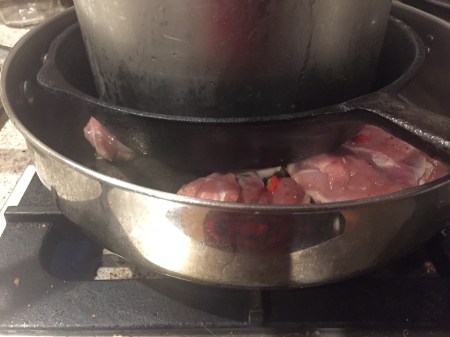 weigh chicken down while cooking