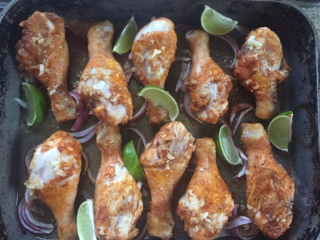 turn chicken, and add lime and liquid