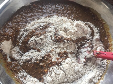 fold wet and dry ingredients together